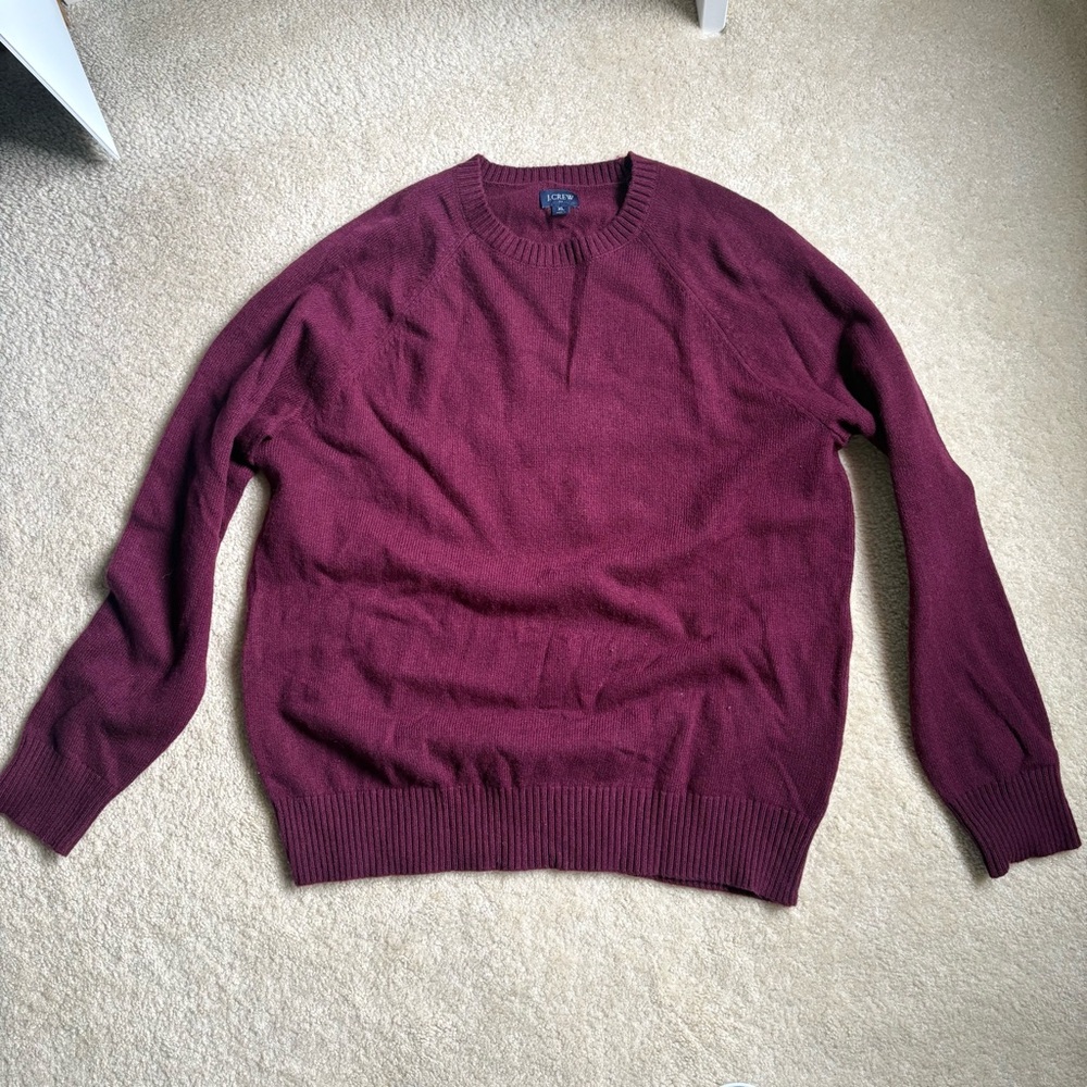 NWOT J CREW Men's Burgundy Sweater